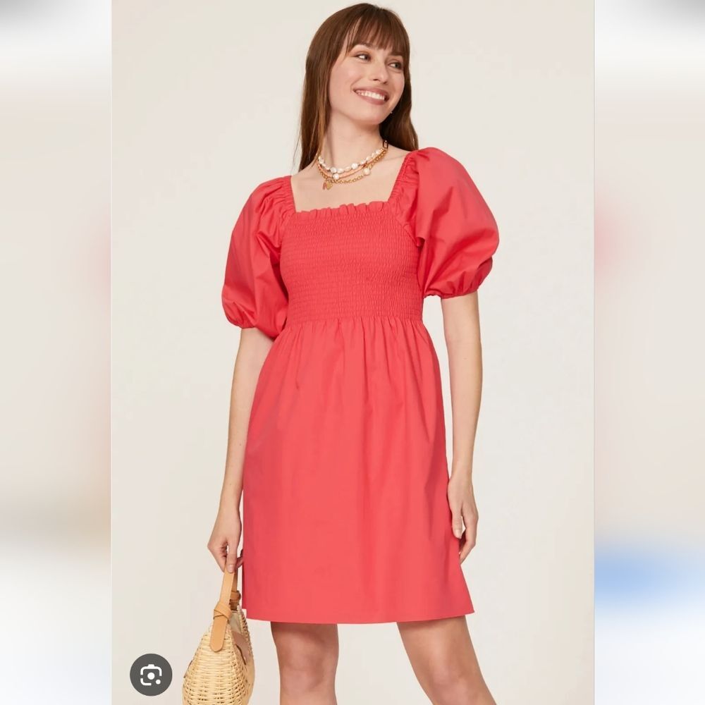 Trina Turk Mesquite Coral Pink Smocked Sun Dress Size S